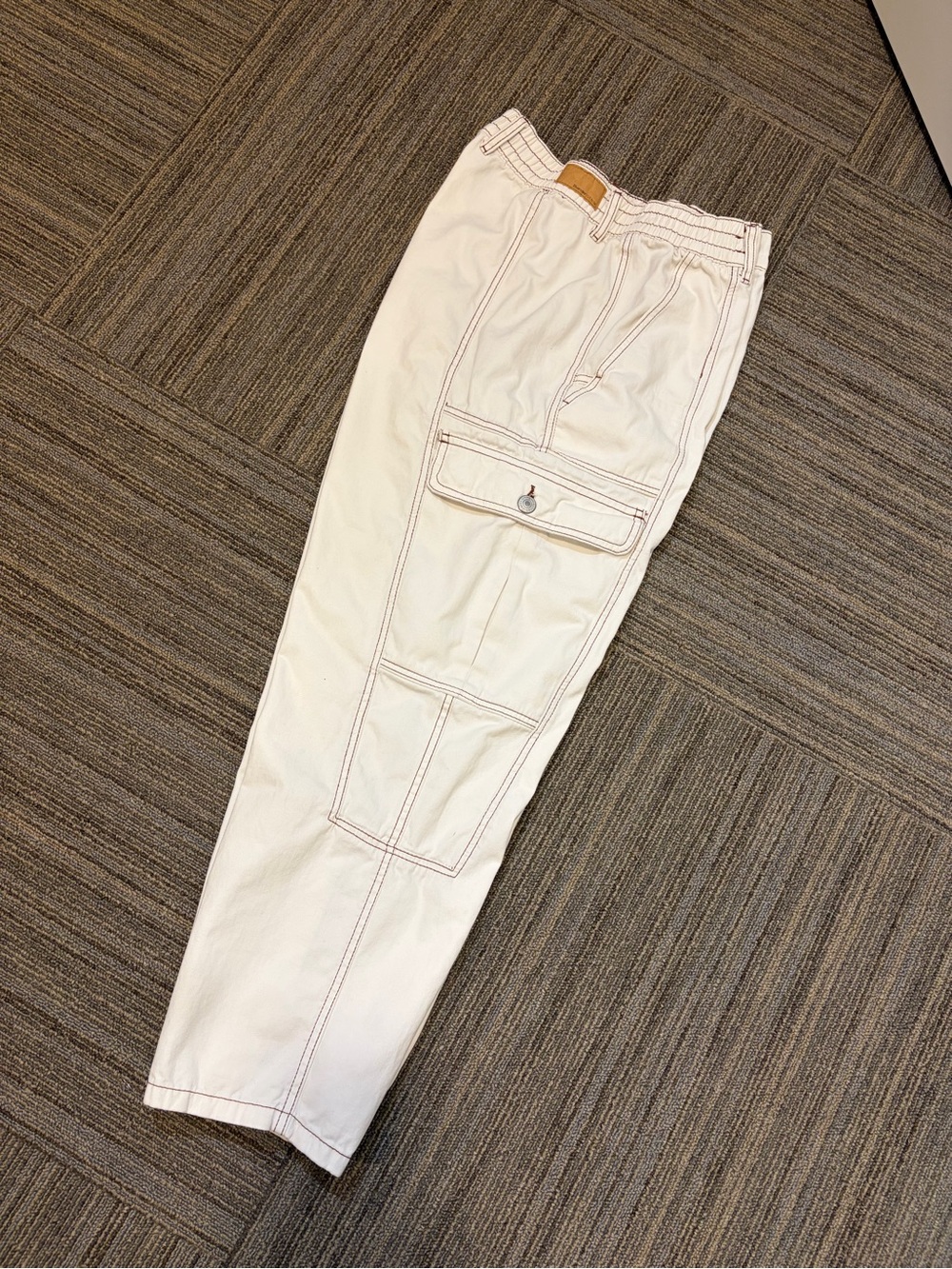 Bluenotes Cream Cargo Pants with Contrast Stitching